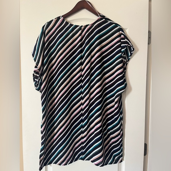 Kona Sol Black with Colorful Stripes Polyester Swim Cover Up Women’s Medium - Picture 3 of 13